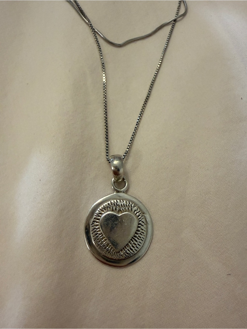 925 Made in Italy Sterling Silver Heart Pendant Necklace 15.38g